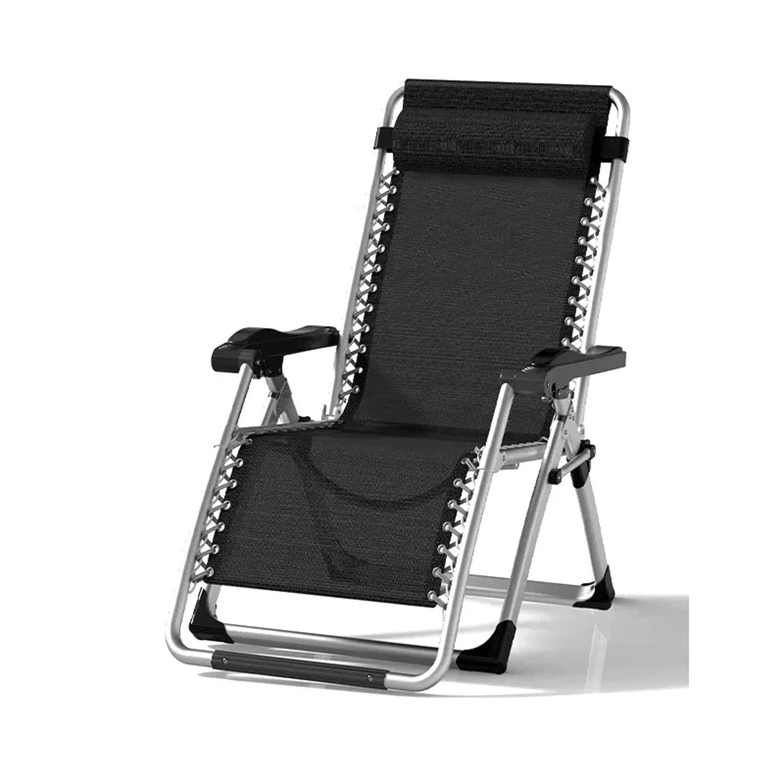 YSUEFIJO Tumbona Jardin Exterior Plegable, Tumbona Playa Aluminio, Sillon Reclinable Moderno, con Respaldo Ajustable Reposabrazos Almohada, Carga 200 Kg, para Jardín Terraza