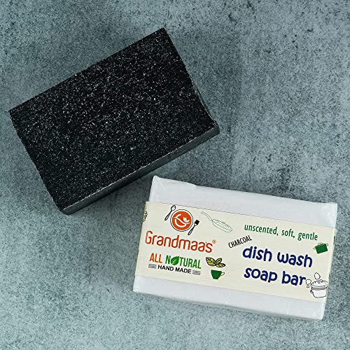 Grandmaas Natural Dishwash Bar (100 g X 8 pack) Unscented, Soft Dish