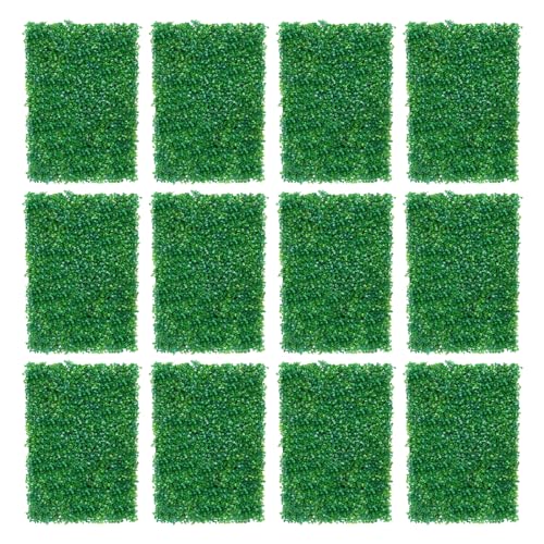 TuliperMood Plantas, 12 unidades, planta artificial, valla de pared, panel verde, decoración para fachada de oficina, fondo de boda, escenario en balcón, salón, 60 x 40 cm