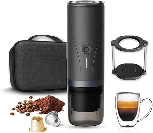 Cafetera portátil con presión de 20 bar y batería de 7500 mAh, máquina de café de calentamiento rápido para viajes, camping, compatible con molidos