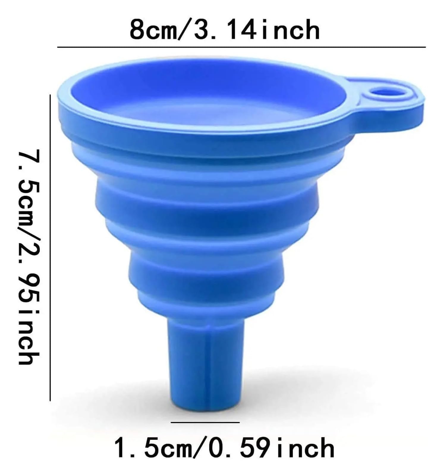 Embudo de silicona plegable para cambio de líquido de aceite de motor de coche, gasolina, lavadora | Gris-grande