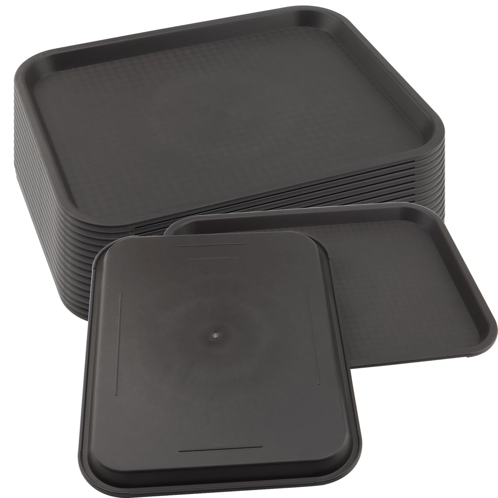 Plateau de restauration rapide en plastique pour repas partagés et pique-niques - Lot de 15