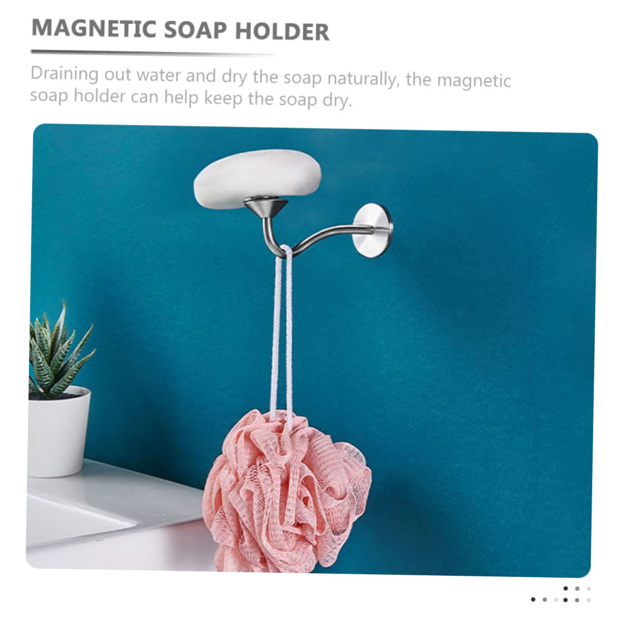 Ciieeo 3 Jaboneras Magnéticas de Pared con Autodrenaje para de Baño Diseño Moderno.