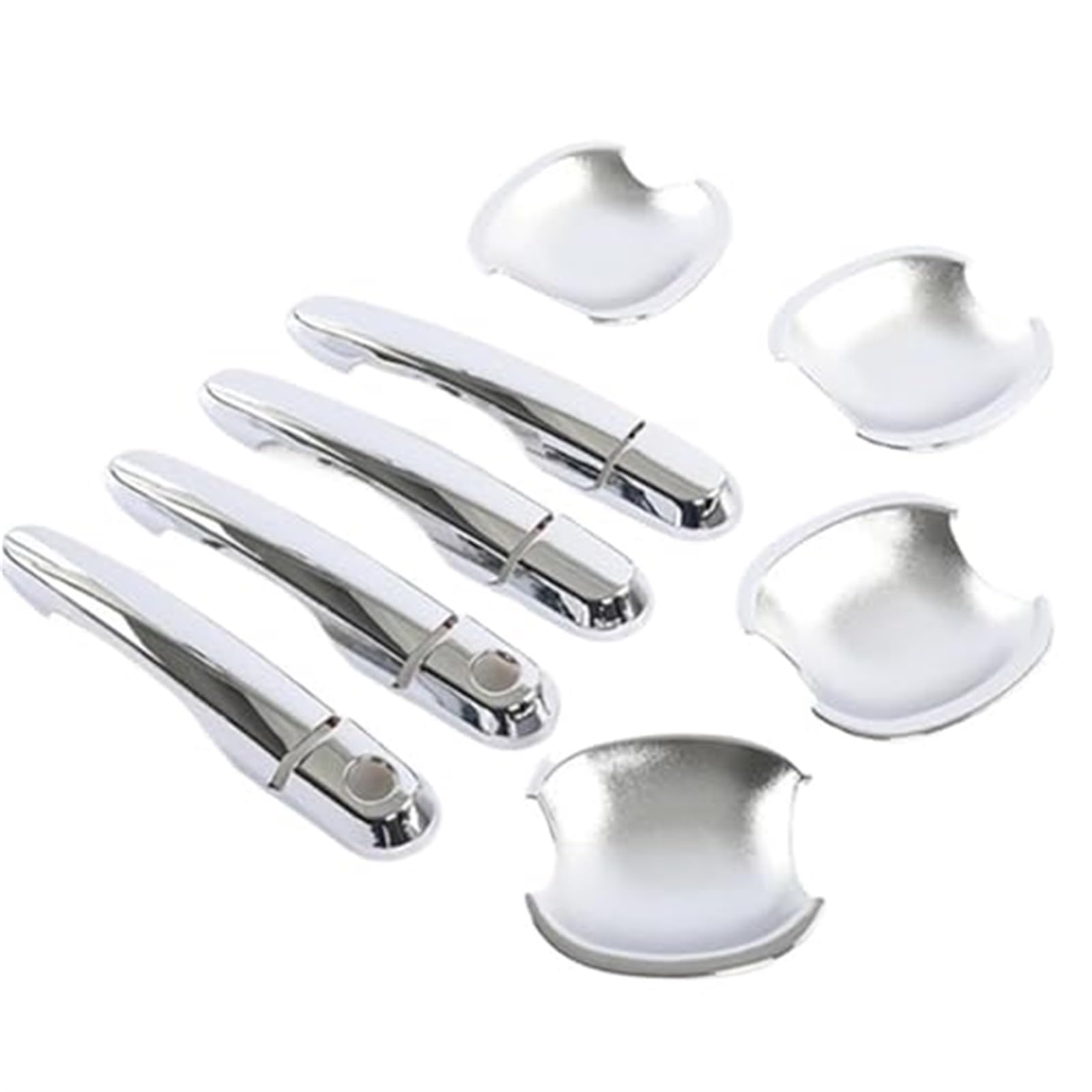 Dla Hyundai, Tucson 2004-2010 zewnętrzne klamki do drzwi samochodowych osłony zatrzaskowe naklejki nakładki ochrona Auto Styling Osłona klamki zewnętrznej(Silver Handle Bowl)