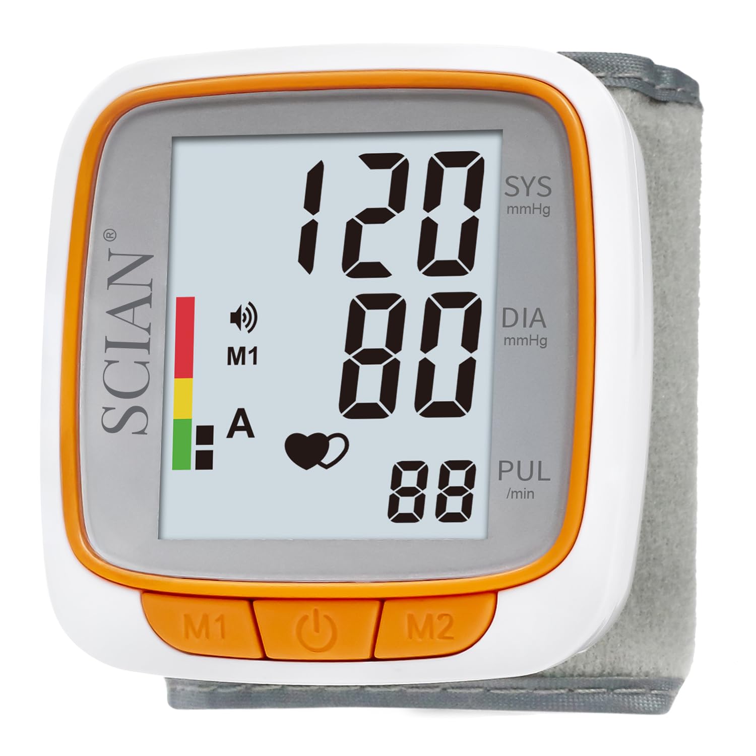 SCIAN Wrist Blood Pressure Monitors for Home Use, Automatic Blood Pressure Wrist Cuff with Voice Broadcast, Large Display, 2 Users 180 Memory with Carrying Case
