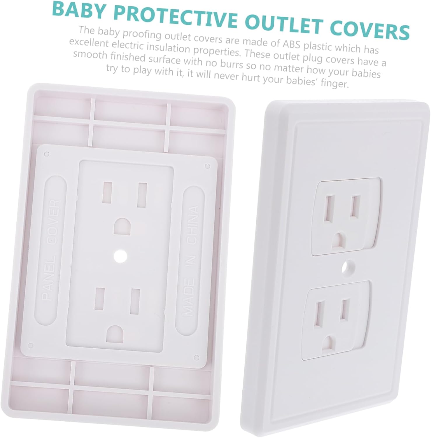 Mikikit 4pcs Anti-shock Socket Covers Child Safety Outlet Plugs Baby Proof Electrical Socket Covers Round Edge Plug Covers Easy Install for Boys and Girls Safety