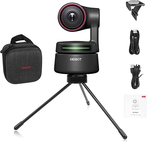 Miniatura 2 de OBSBOT Tiny 4K PTZ Webcam HDR .8" Sensor de enfoque automático Micrófono dual Control de gestos de encuadre automático para enseñar transmisión en