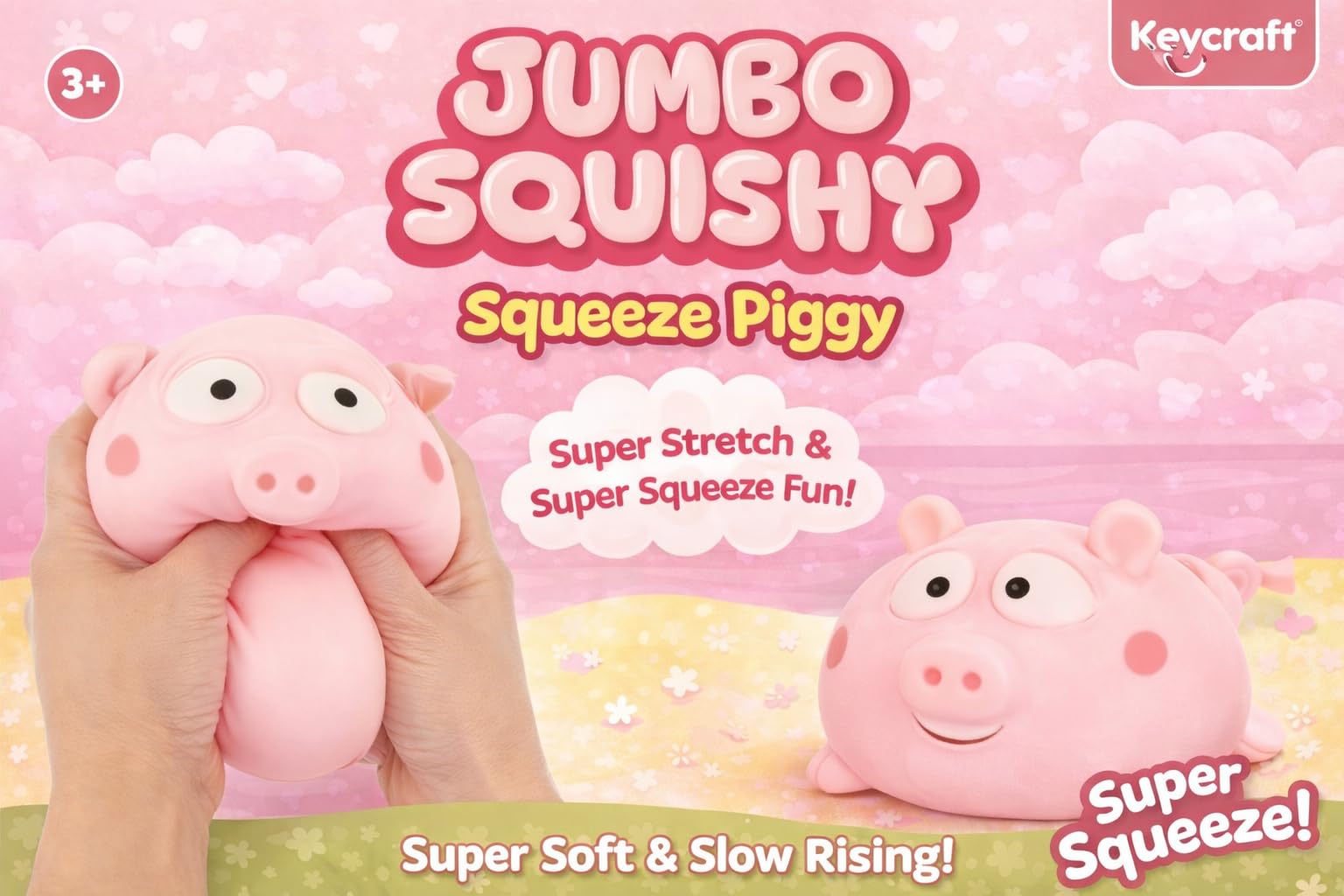 Jumbo Squishy Pig Slow-Rise Sensory Toy - Extra Large Squeeze Stress Toy for Kids & Adults - Soft Foam Fidget - Ages 3+ 13cm - Image 3