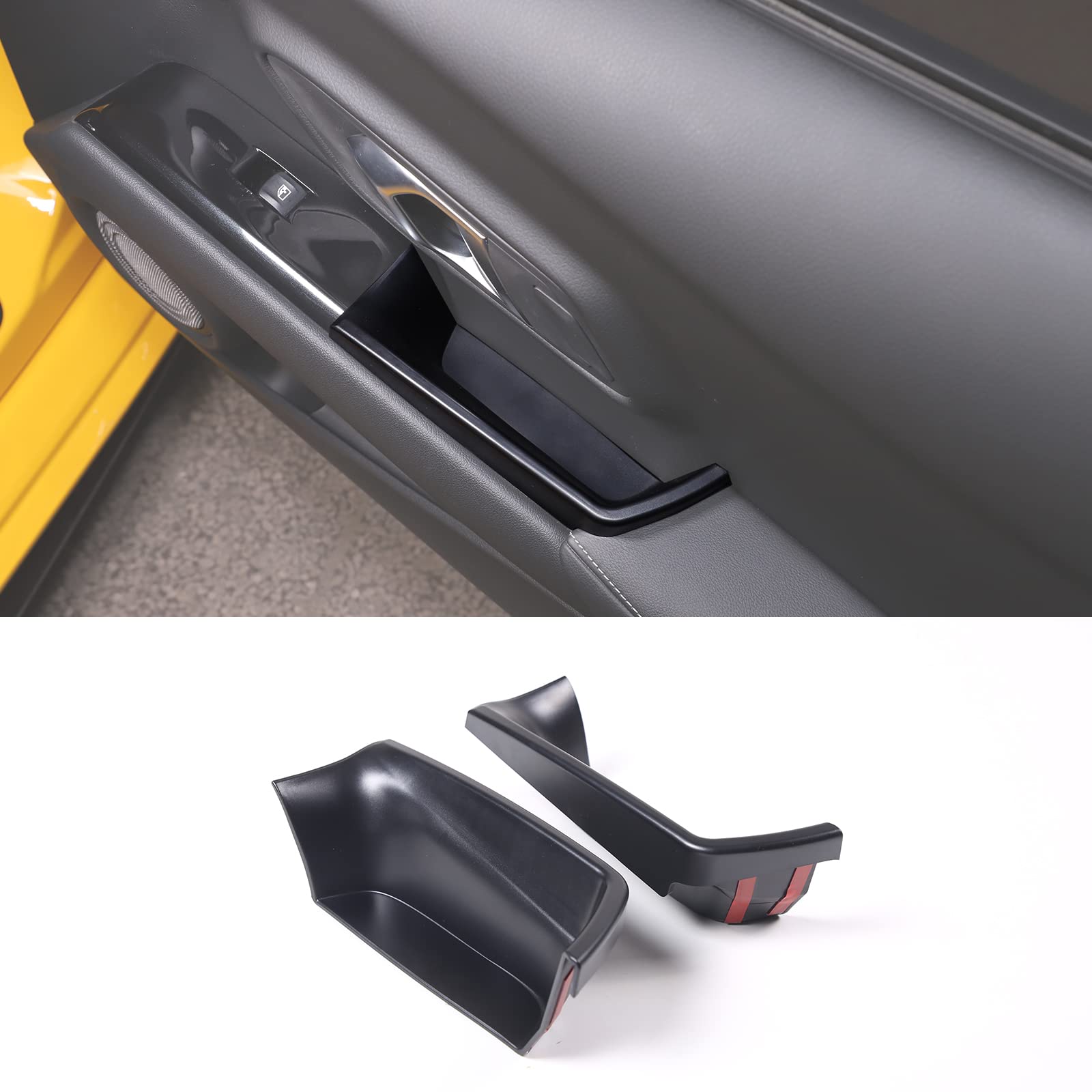 FgtagtalCar Door Storage Box Compatible with Toyot@ Supra GR A90 A91 MK5 2019-2022, ABS Car Door Handle Insert Organizer Box Tray, Door Storage Pockets Accessories, 2PCS