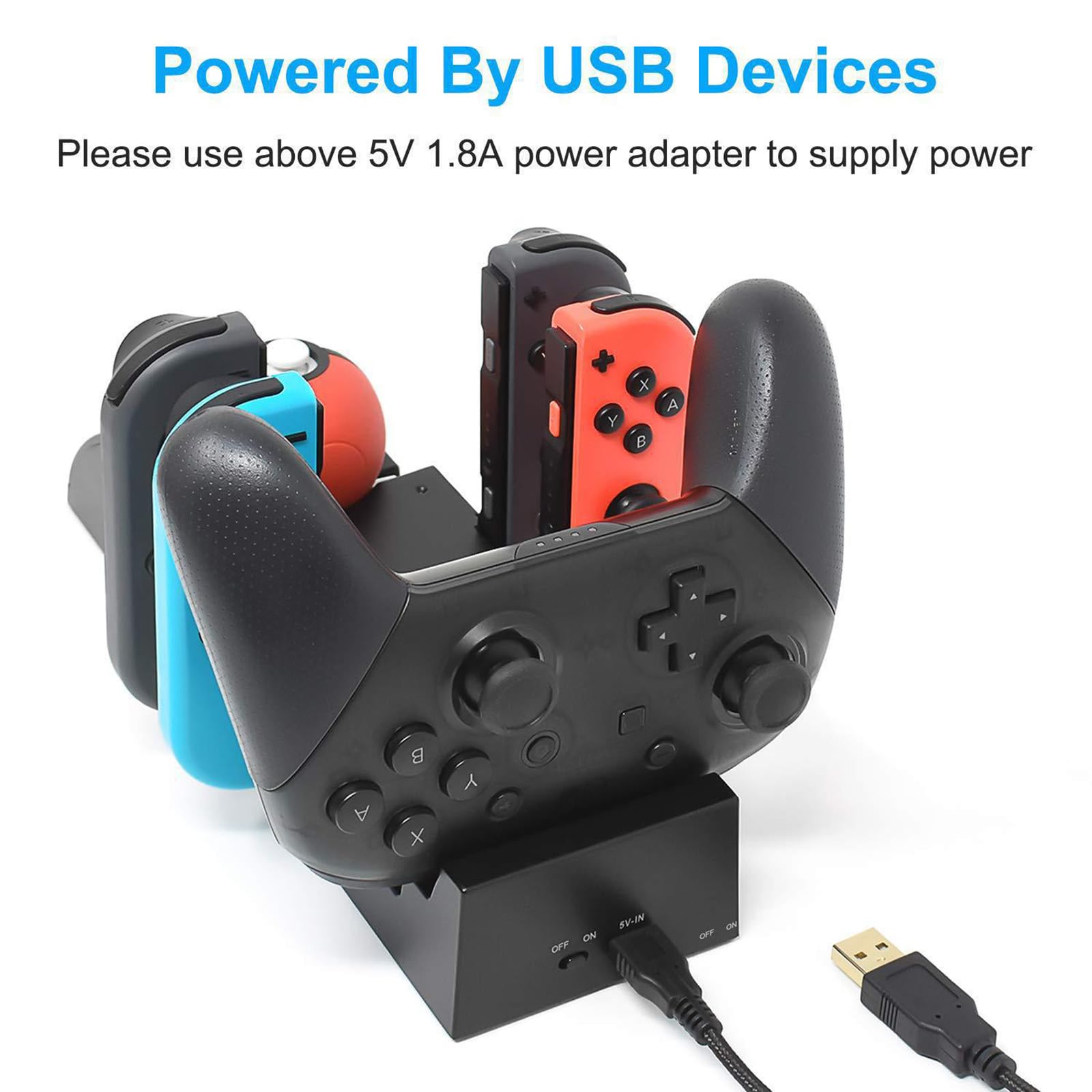 6 In 1 Dock Station Controller Supporto di Ricarica Veloce Supporto di Ricarica Rack per Maniglia