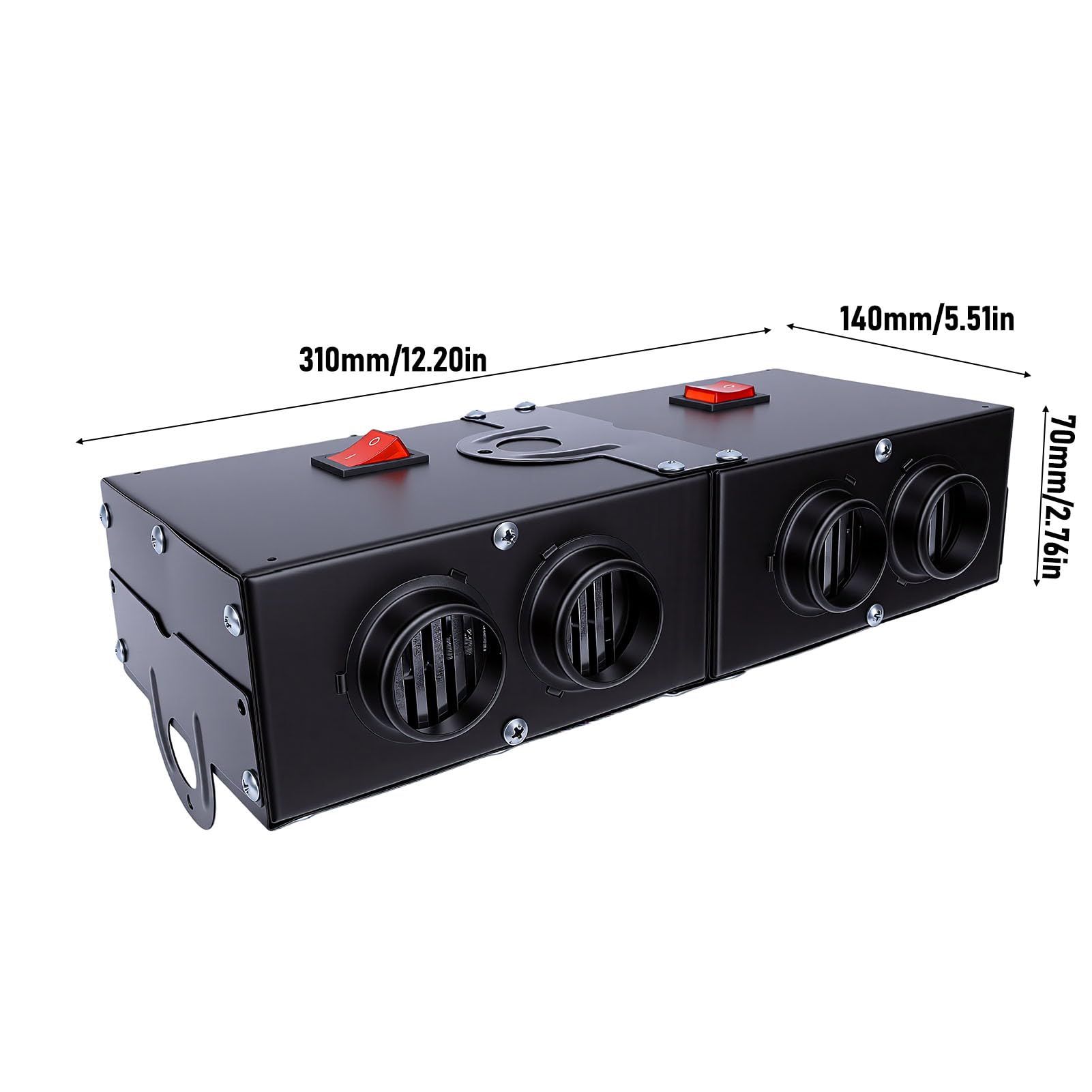 Calentador Ventilador Coche, Descongelador 4 Salidas, 500W