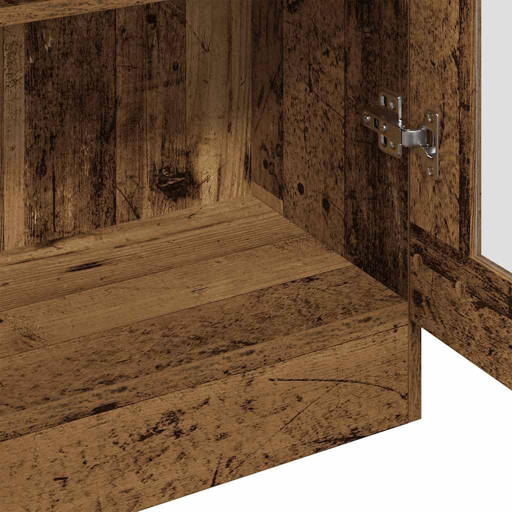 Vitrina de Cristal,Vitrina Salón,Mueble de Salón,Aparador Comedor,Aparador Cocina,Estantería Oficina,con Estantes PuertasAparador Madera ingeniería Madera Envejecida 82,5x30,5x150 cm