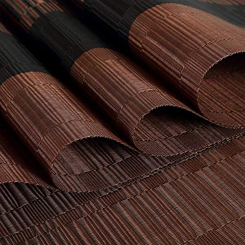 Image of Woven PVC Vinyl Dining Table Placemats | Heat Resistant, Washable, Stain Resistant, Waterproof for Home, Restaurant & Gifting | (Brown, Pack of 4)