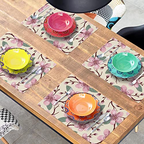 Sets de table fleurs de cerisier 30,5x45,7 cm pour dîner convivial - 8