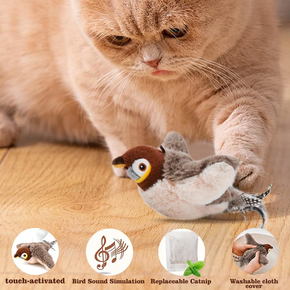 Collazoey Kattenspeelgoed, vogelvlieg, elektrisch, flapping vogelspeelgoed, elektrisch vogelspeelgoed voor katten, intelligentie, oplaadbaar kattenspeelgoed voor katten om te spelen