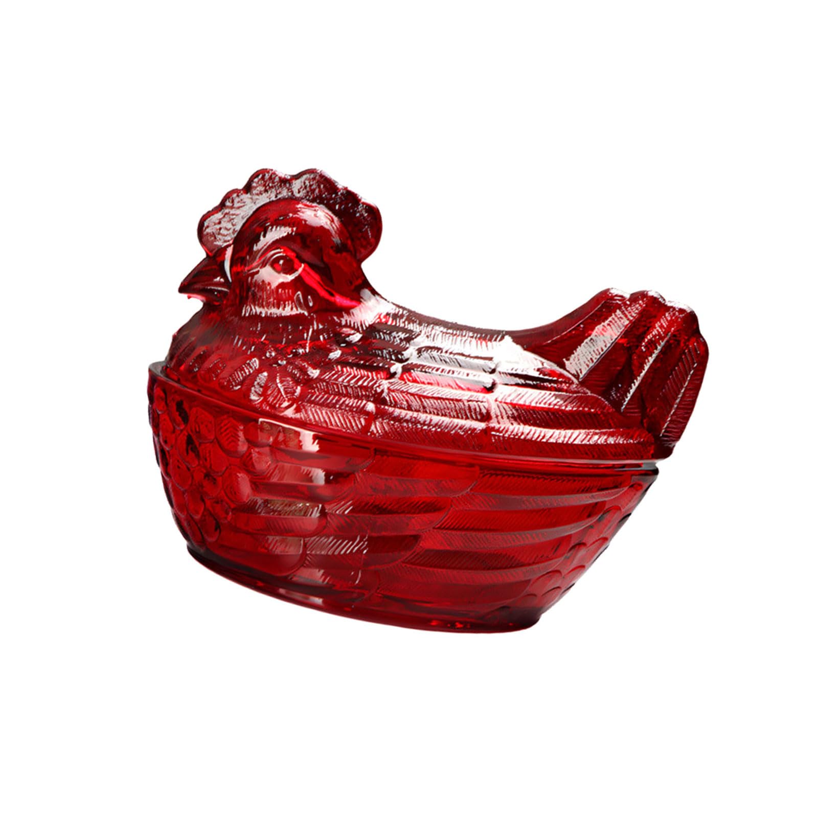 Kaeltsyn Candy Storage Container Elegant Glass Hen Shaped Jar for Decoration and Organizing Household Items Crystal Storage Jar