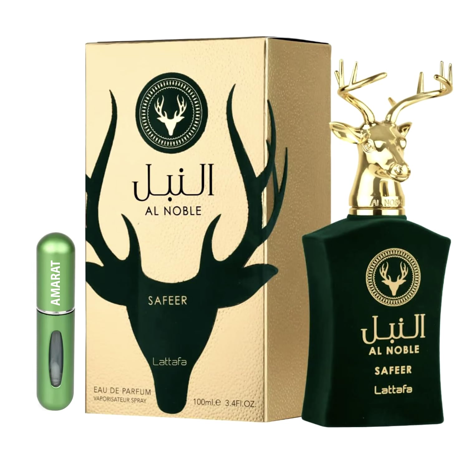 Profumo al nobile Safeer originale 100 ml, profumo arabo unisex a lunga durata, Eau da Parfum, con nebulizzatore 5 ml, fragranza con note speziate, floreali e legnose (Safeer)