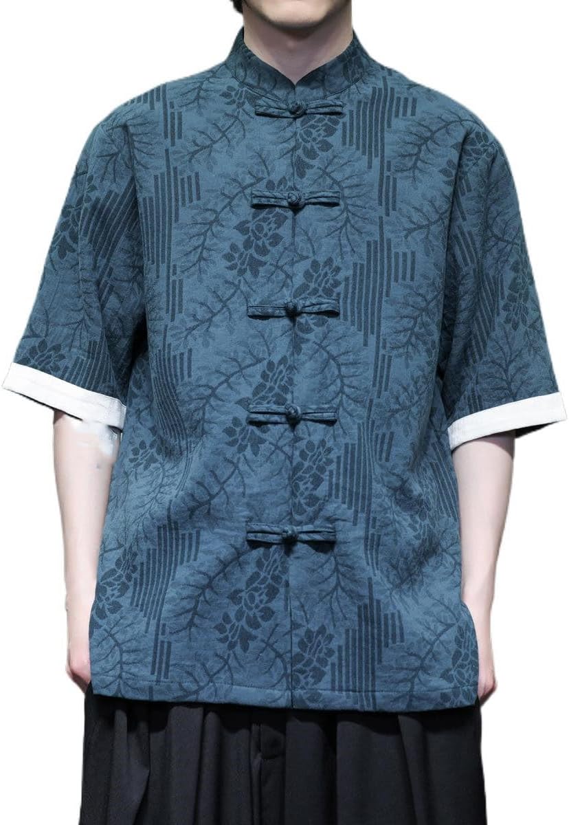 Men's Shirt Summer Lightweight Short Sleeve Chinese Style Tops