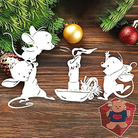 Cartoon Mouse Cutting Dies for Card Making,Cartoon Mouse Cutting Dies Cut Stencils for DIY Scrapbooking Photo Album Decorative Embossing Paper Dies for Card Making Templated+Cute Brooch Pin Cover