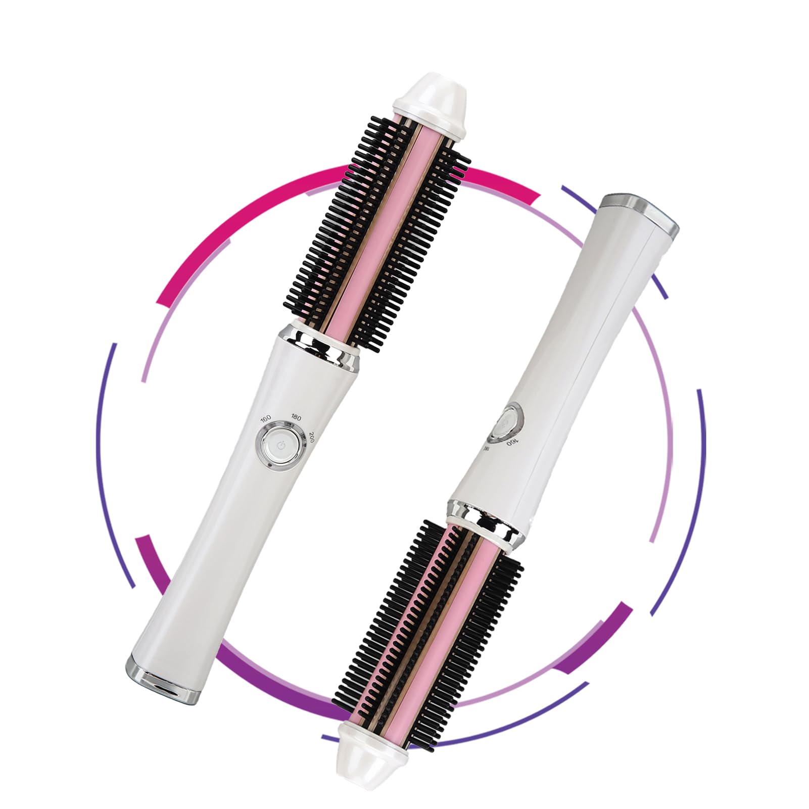 Cepillo Rizador de Pelo Inalámbrico, Peine Rizador de Pelo Portátil de Iones Negativos, Cepillo Eléctrico USB Recargable Antiescaldado para Rizar y Alisar para Viajes