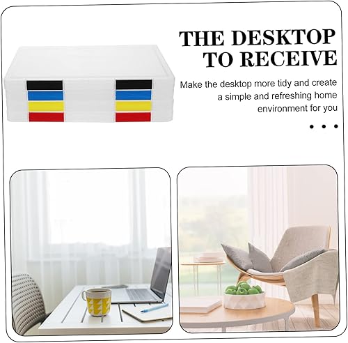 Miniatura 2 de EXCEART Caja organizadora de archivos de 4 piezas, soporte de almacenamiento de archivos, cajas de almacenamiento de documentos, organizador de