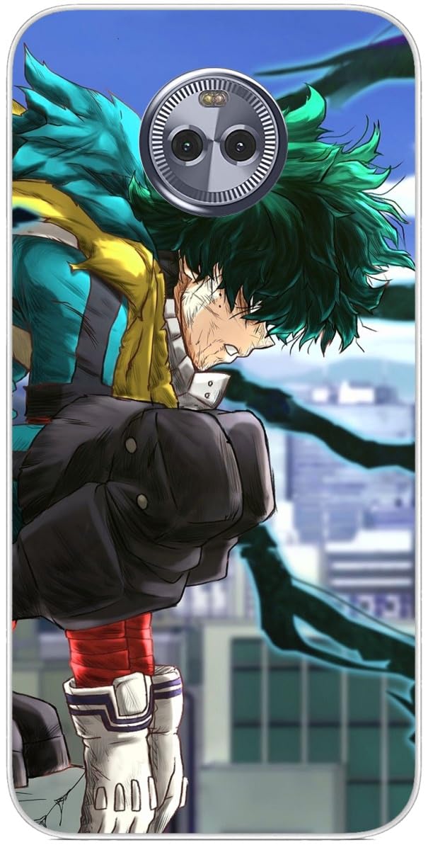 Compatible with Moto X4 Case with Mha with Deku 130 Anime,Thin Soft Transparent Shell TPU Silicone Phone Case