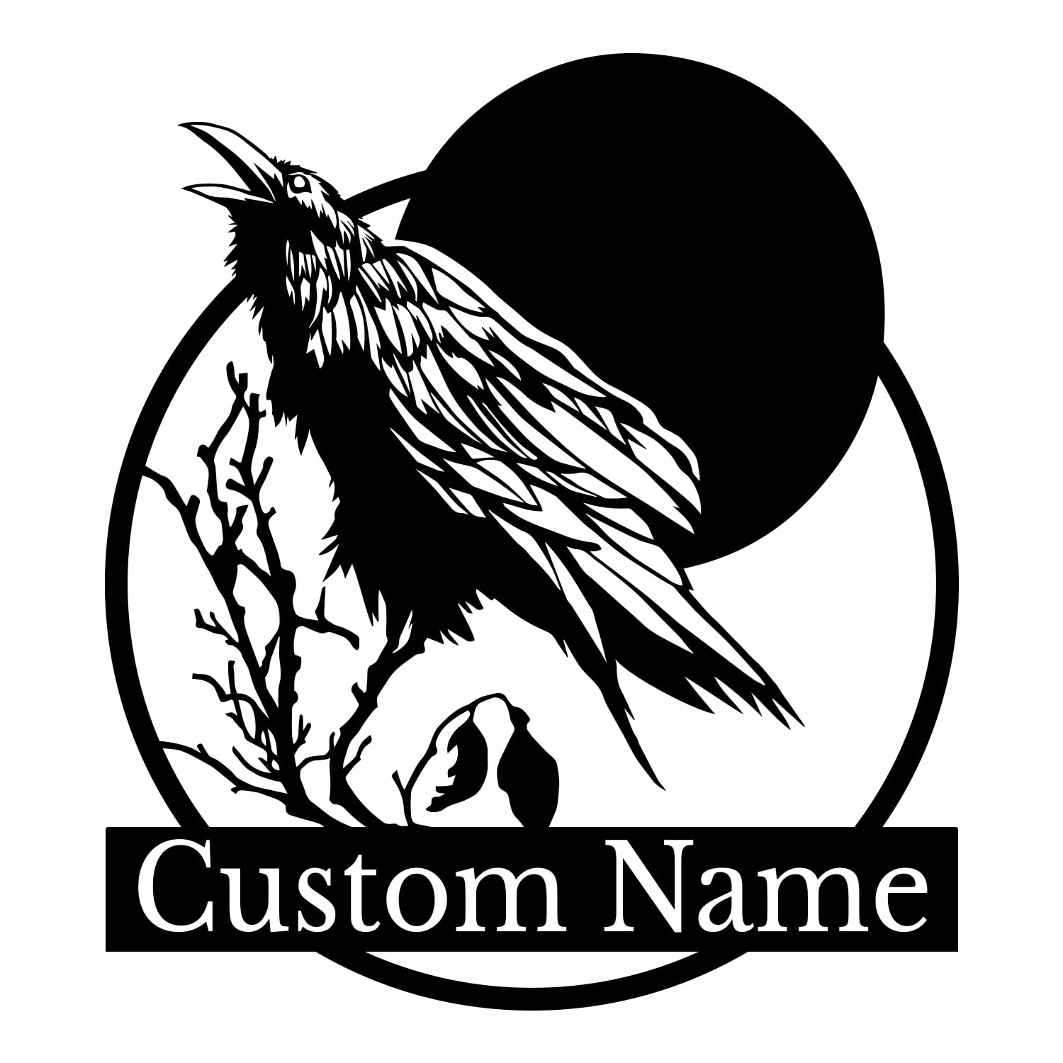 Custom Crow Metal Sign,Personalized Black Crow Name Sign,Raven Birdwatch Home Decor,Gift for Bird Lover,Custom Metal Signs (Style-6)
