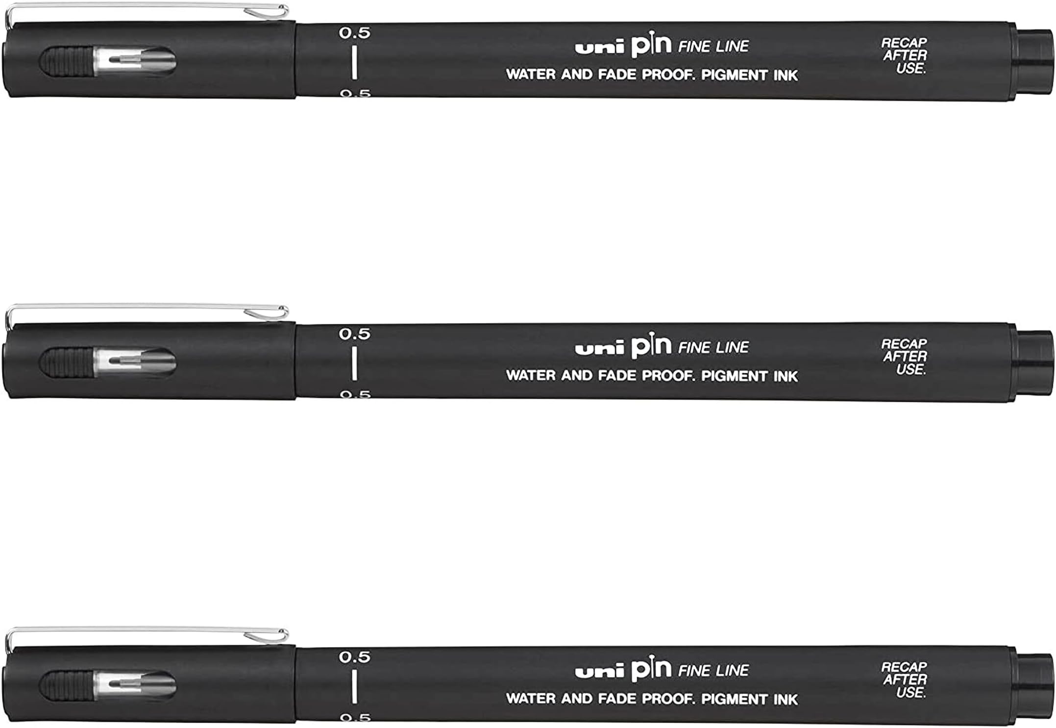 UNI-BALL PIN DRAWING PEN FINELINER ULTRA FINE LINE MARKER 0.5mm BLACK Ink - [Pack of 3]