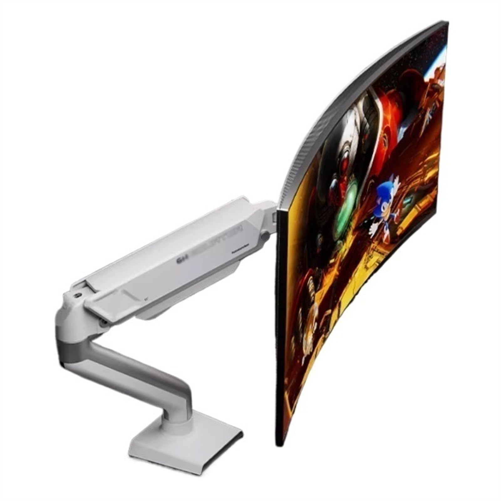Aioneer Monitor Desk Mount Single Monitor Mount, Height Adjustable Monitor Arm With C-Clamp & Grommet Base, 75X75 Or 100X100Mm, For 17″–32″ Screens Up To 19.8 Lbs Computer Monito-White