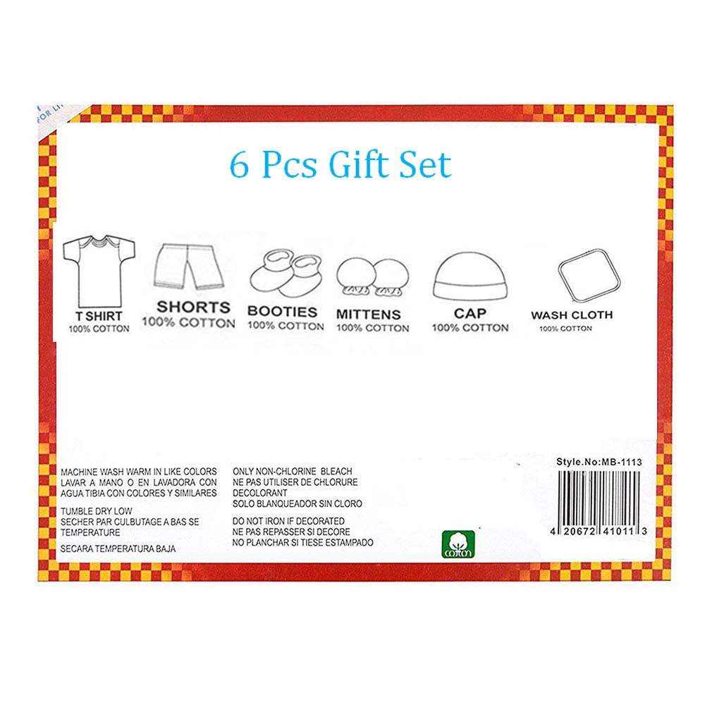 EIO Baby Gifts Set for New Born Unisex Clothing Gift Hamper 6Pcs (Orange) - Image 5 thumbnail