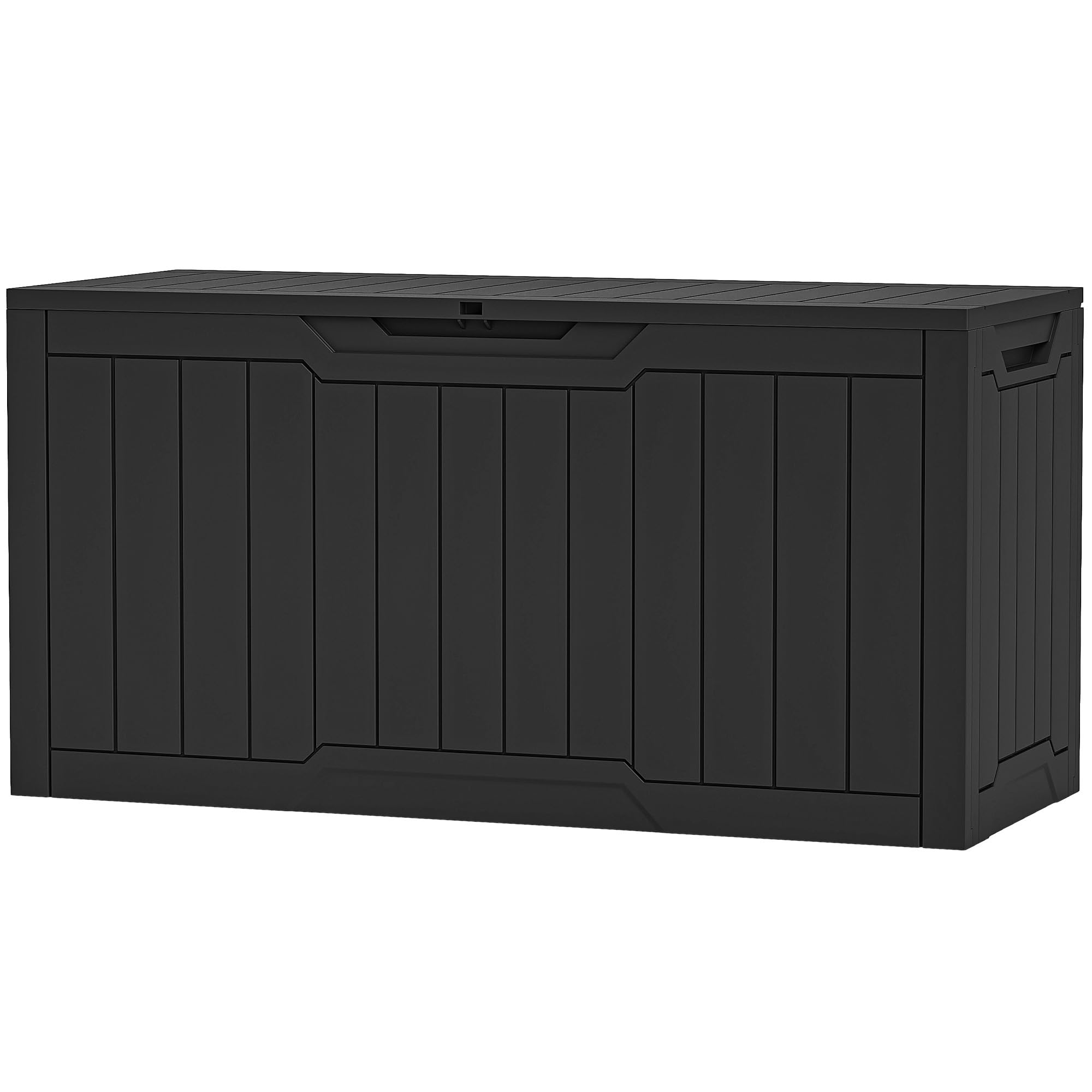 YITAHOME 80-Gallon Waterproof Resin Outdoor Storage Box, Lockable Storage Container for Outdoor Furniture, Cushion Storage, Pool Accessories, Garden Tools and Sporting Gear, Black