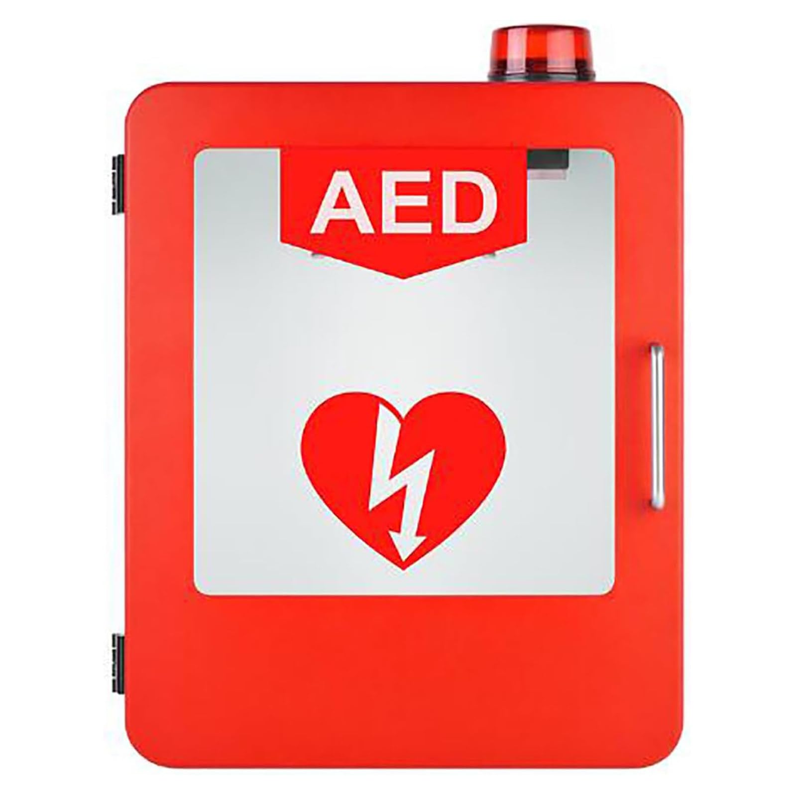Szafka na AED defibrylator AED pierwszej pomocy Szafka pierwszej pomocy z alarmowym światłem stroboskopowym Pasuje do większości modeli AED,do domowego biura,Red