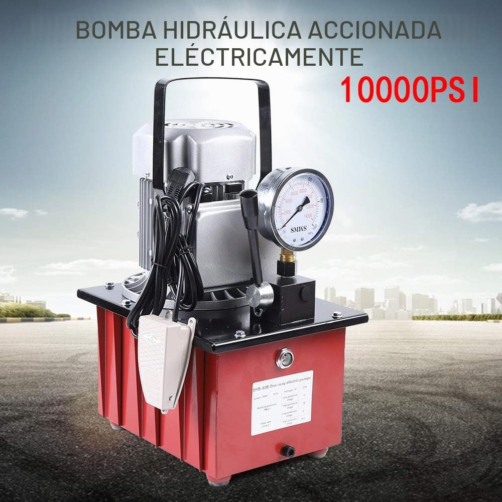 Bomba hidráulica eléctrica de 220 V, 700 bar, bomba electrohidráulica con manguera de aceite de 1,8 m, válvula manual, bomba hidráulica de 1400 rpm para una variedad de dispositivos hidráulicos
