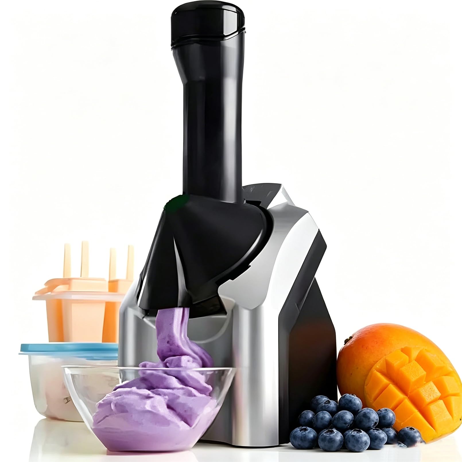 Eismaschine, Gefrorene Früchte Soft-Serve-Maschine – Stilvoller Gesunder Dessertbereiter Für Veganes, Milchfreies Sorbet, Frozen Yogurt, Fruchteis – Ohne Zuckerzusatz, BPA-frei