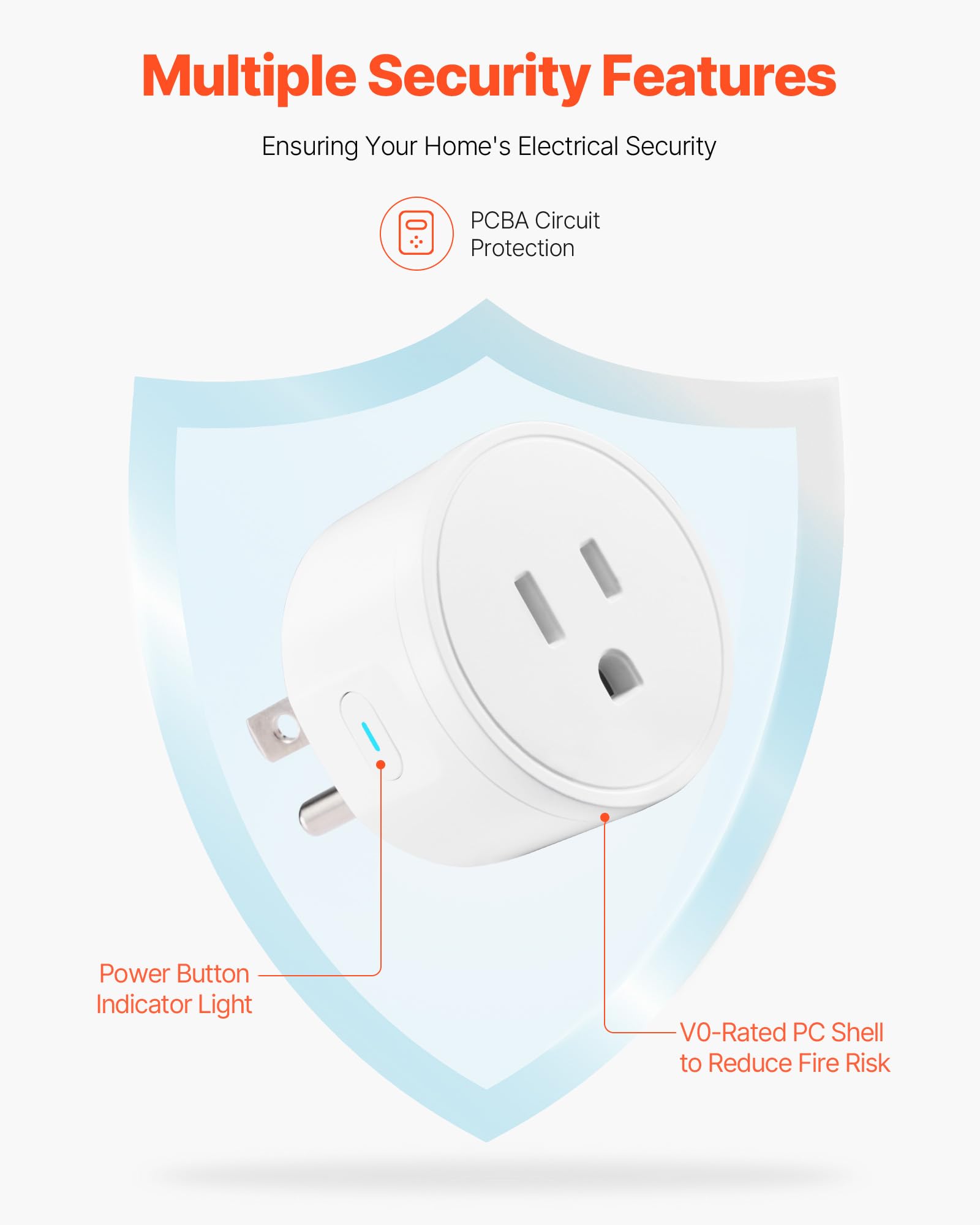 VEVOR Smart Plug WiFi Smart Outlet Compatible with Alexa and Google Home WiFi Plugs with Scheduling App Control — view 6