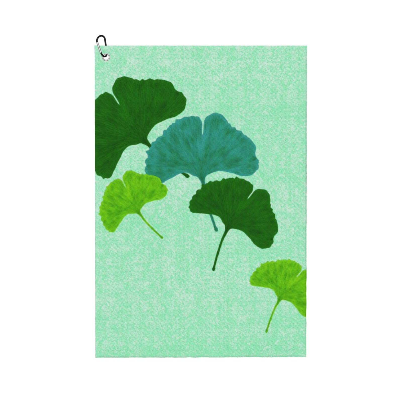 Hnnkloy Watercolour Ginkgo Biloba Leaf, 16x24 in Portable Waffle Golf Towels with Carabiner Clip for Golf Bag