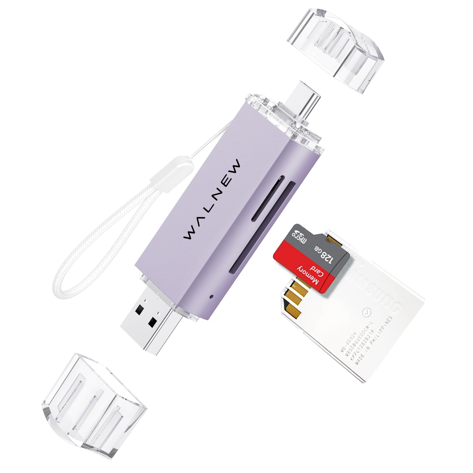 SD Card Reader, WALNEW USB 3.0 and USB-C to SD/Micro-SD TF Memory Card Adapter for Mac,MacBook,Computer/PC,Laptop,iPad 10,iPhone 15 Pro/Max,Samsung Galaxy Android Phone,Support UHS-I SDHC/SDXC/MicroSD