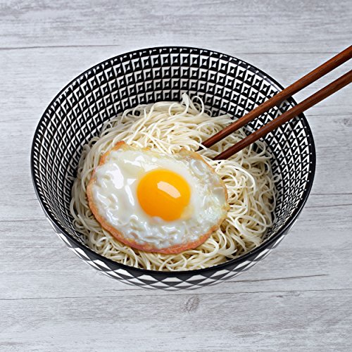 Set Hishi di 2 ciotole per ramen in porcellana con...