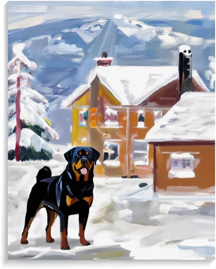 DIY Paint by Number for Adults Beginner Rottweiler Dog Paint by Number on Canvas DIY Oil Painting for Gift Home Wall Decor 20x24inch(50x60cm) Frameless