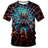 WHNBCW Novelty Short Sleeve Crewneck Shirt Funny Spider Graphic T-Shirt