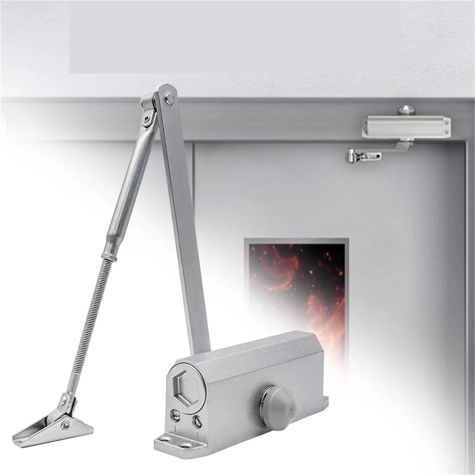 Muelle de Cierre de Puerta automático, Amortiguador hidráulico, Cierre de Puerta Oculto de Metal, tapón de Puerta Ajustable, Velocidad de Cierre silencioso de 25 a 85KG, 1 Uds.(45-85KG)