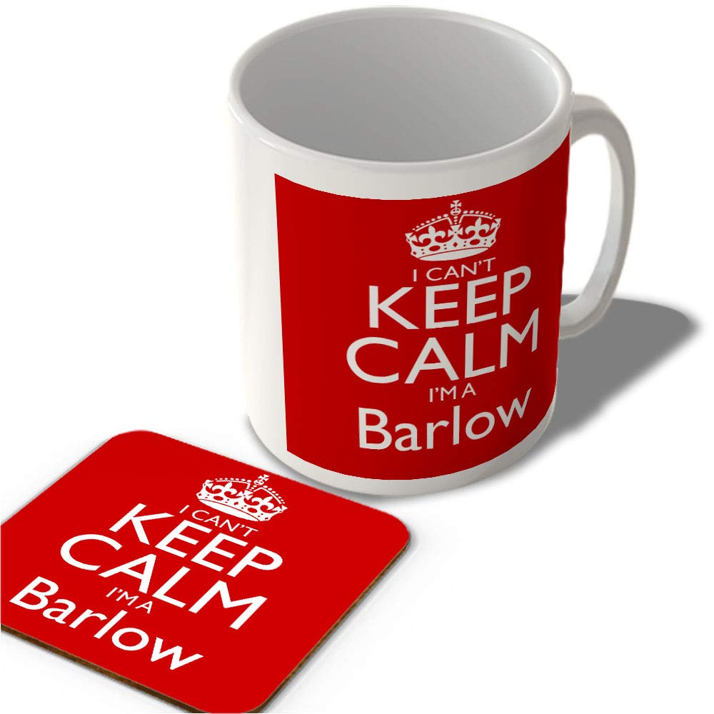 McMug - I Can't Keep Calm I'm a Barlow - Mug and Coaster Set, Ceramic, 11fl.oz.