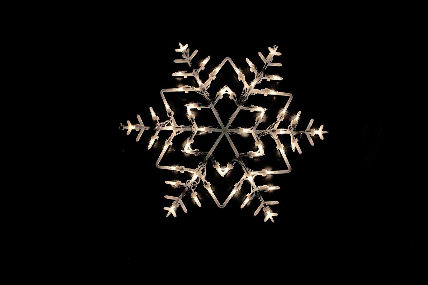 16" White Lighted Snowflake Christmas Window Silhouette 2 pack.