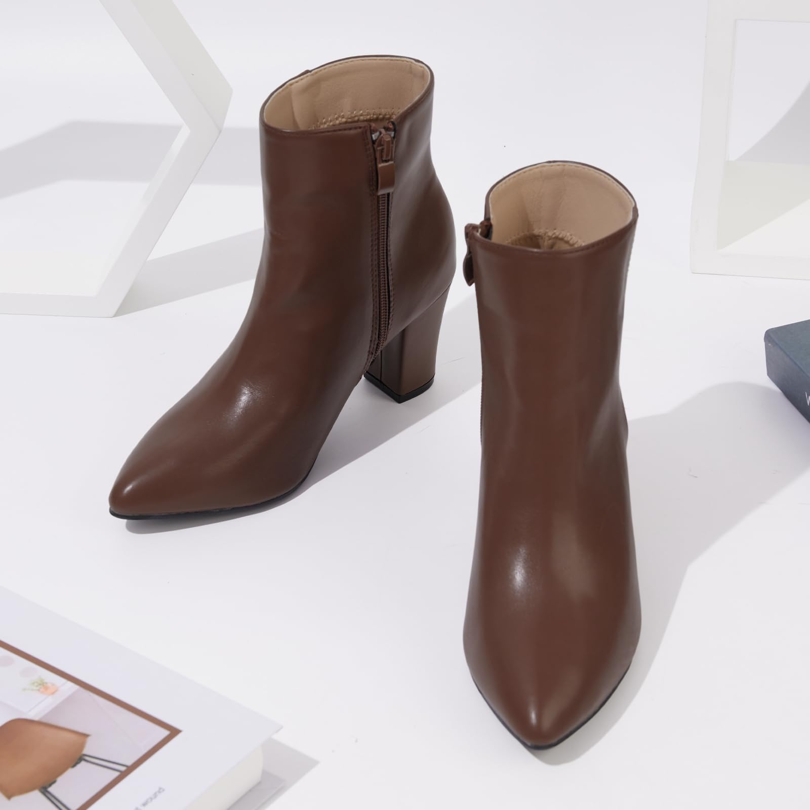 Remxi Stivaletti da donna con tacco alto, stile Chelsea, casual, eleganti, per feste