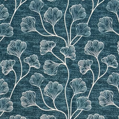 Image of Home Sizzler Ginkgo Leaf Eyelet Polyester Semi-Transparent Window Curtains - 5 Feet, Pack of 2, Teal
