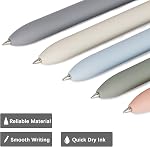 5Pcs Quick Dry Ink Pens, 0.5mm Black Ink Gel Pens Fine Point Smooth Writing | Retractable Teacher Pens, Rollerball Pens for Note Taking School Office Supplies, Cute Pens for Women Gifts