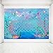 MEHOFOND 7x5ft Under The Sea Blue Photography Backdrop Props Ocean Mermaid Theme Girl Birthday Party Decor Pearls Starfish Shell Ocean Baby Shower Photo Studio Background Banner for Party Supplies