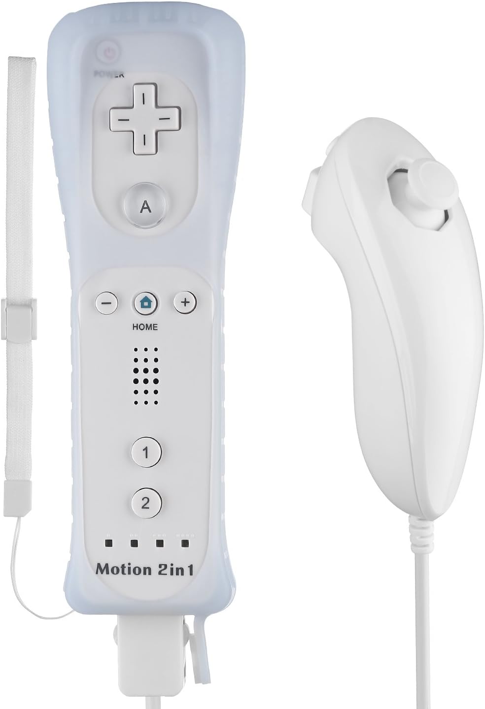 Stoga Built In Motion Plus Remote and Nunchuck Controller For Wii + Blue Cover