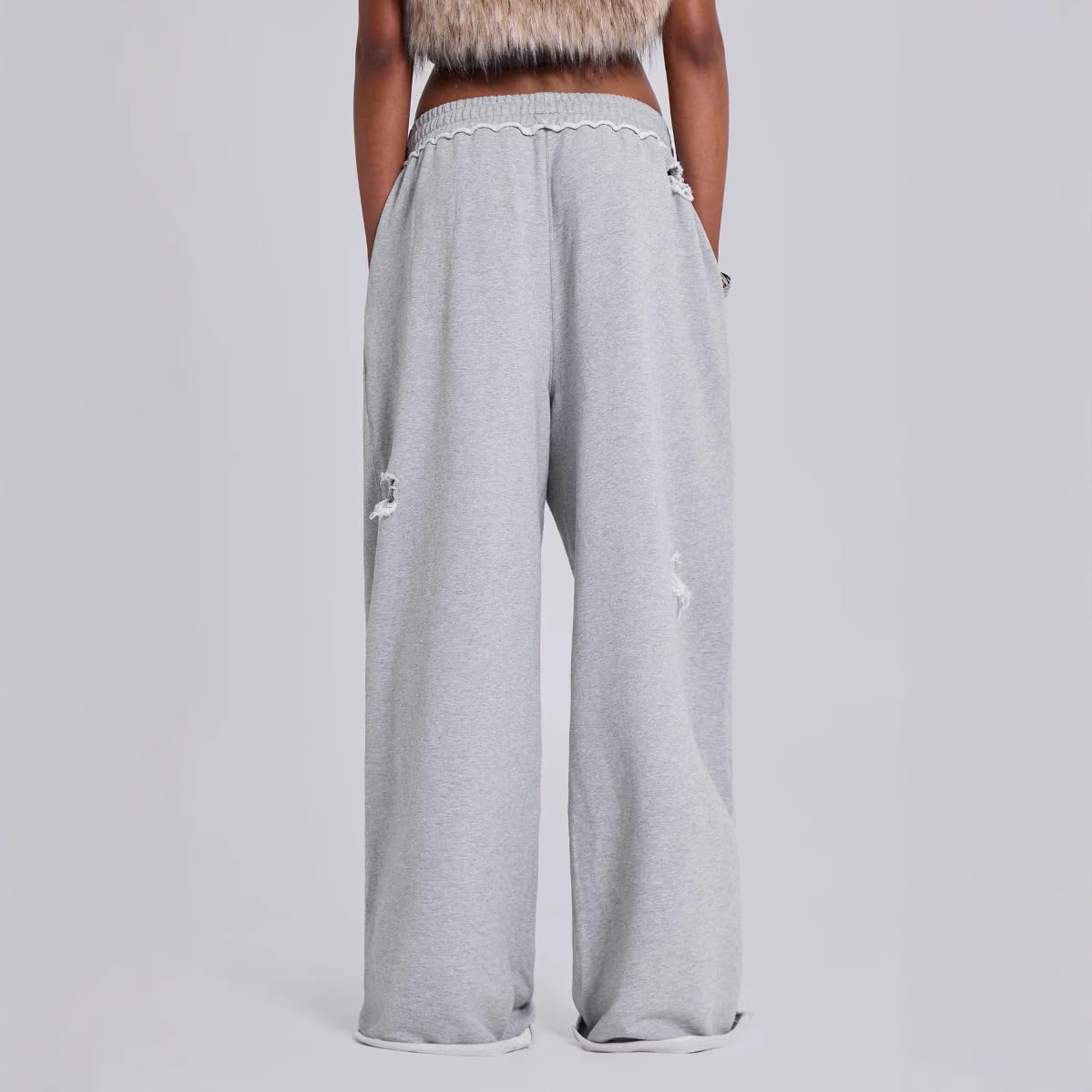 y2k Streetwear Baggy-Hose, trendige Cargo-Jogginghose im Used-Look, übergroße Sweathose für Hip-Hop-Tanz, Skateboarding, Unisex