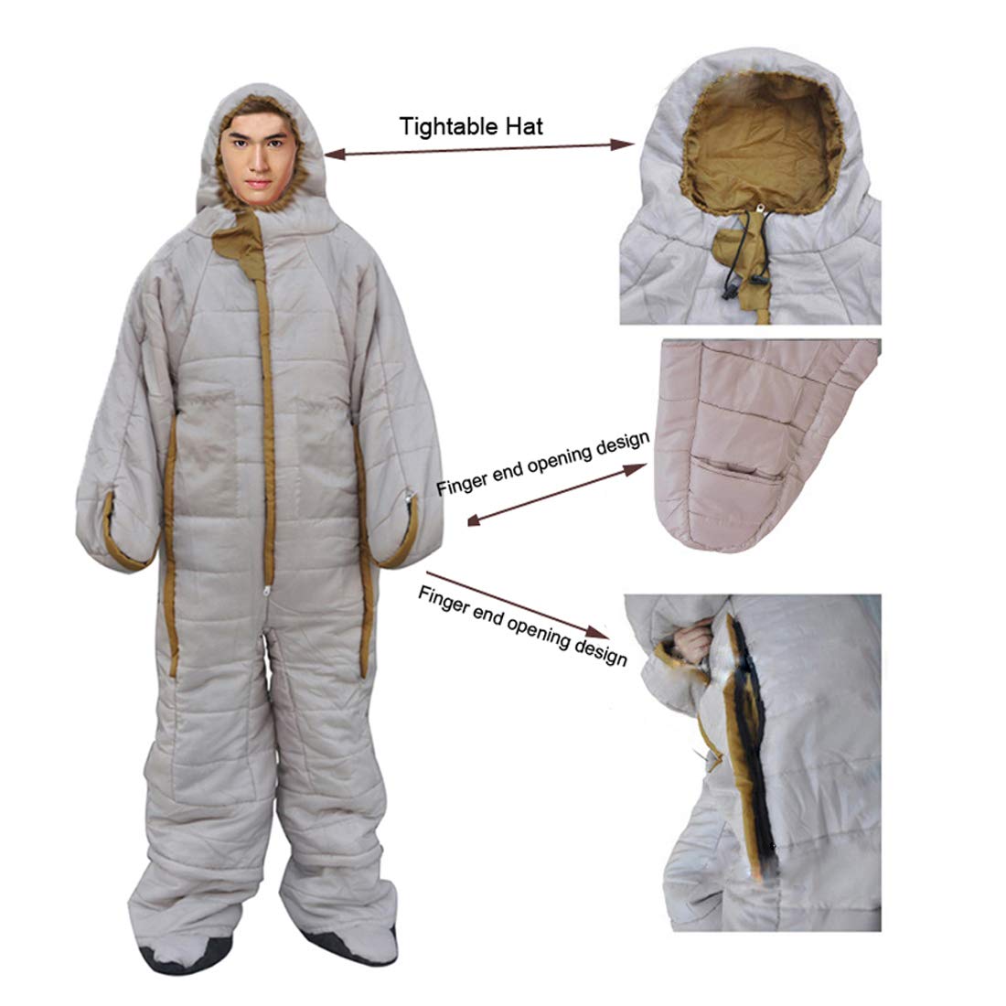 Mummy Sleeping Bag Humanoid Sleeping Bag Outdoor Camping Sleeping Bag Winter Indoor Outdoor Portable Ultralight Warm Adult Windproof Sleeping Bag